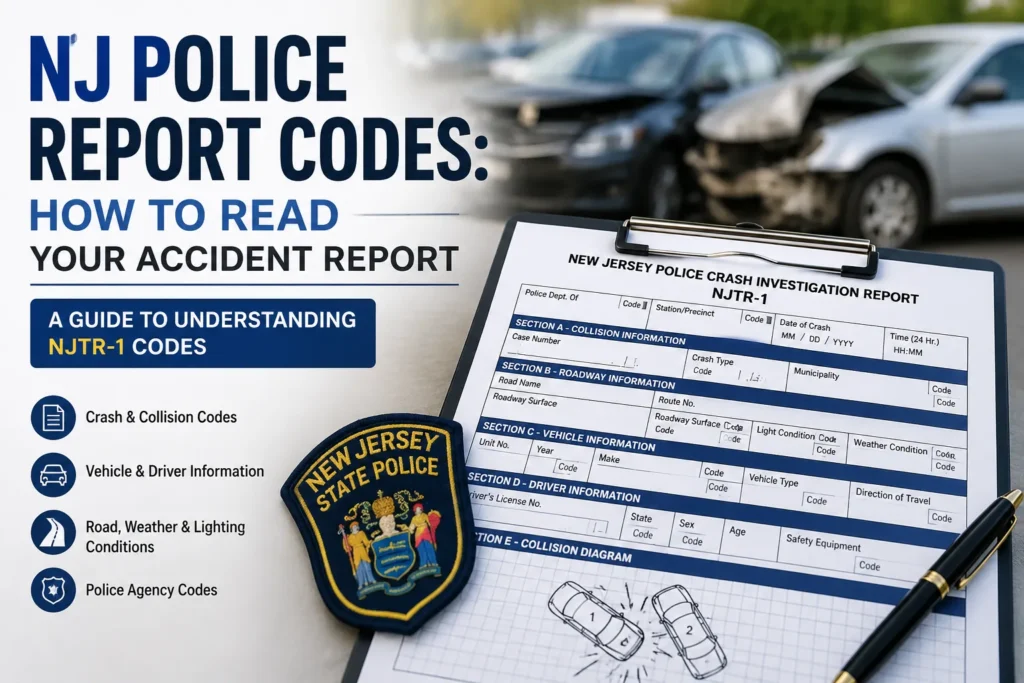 NJ police report codes and accident report